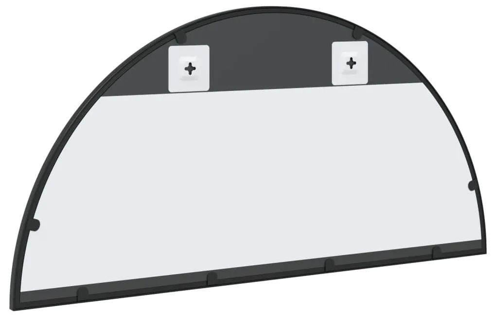 Specchio da Parete Nero 80x40 cm Arco in Ferro