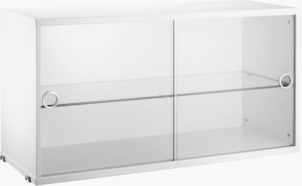 Vetrina con ante battenti in vetro String System, larg. 78 x prof. 30 cm