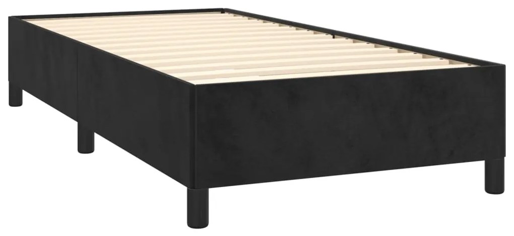 Giroletto a molle con materasso nero 80x200 cm in velluto