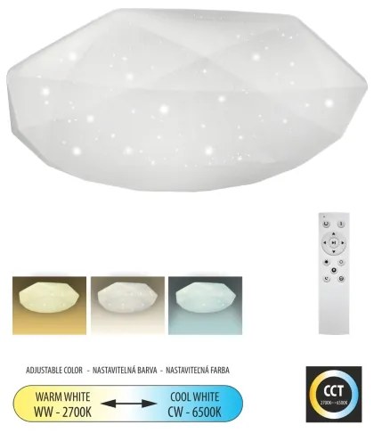 Plafoniera LED dimmerabile INDUS LED/60W/230V 2700-6500K +telecomando
