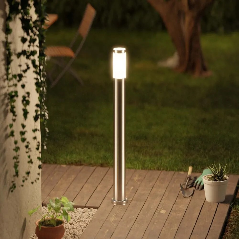 Paletto da Giardino 100cm Acciaio Inox IP54, IK06 - Base E27 Dimensione Altezza: 100 cm