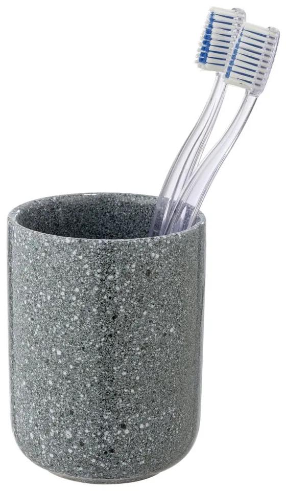 Tazza in ceramica grigia per spazzolini da denti Noto - Wenko