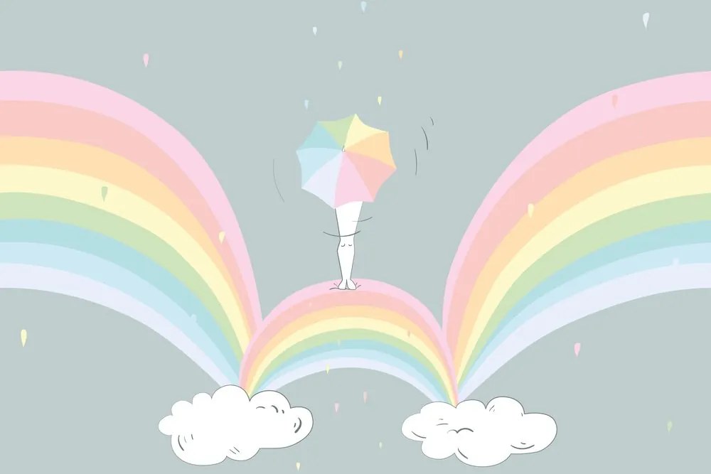 Carta da parati – Pioggia arcobaleno