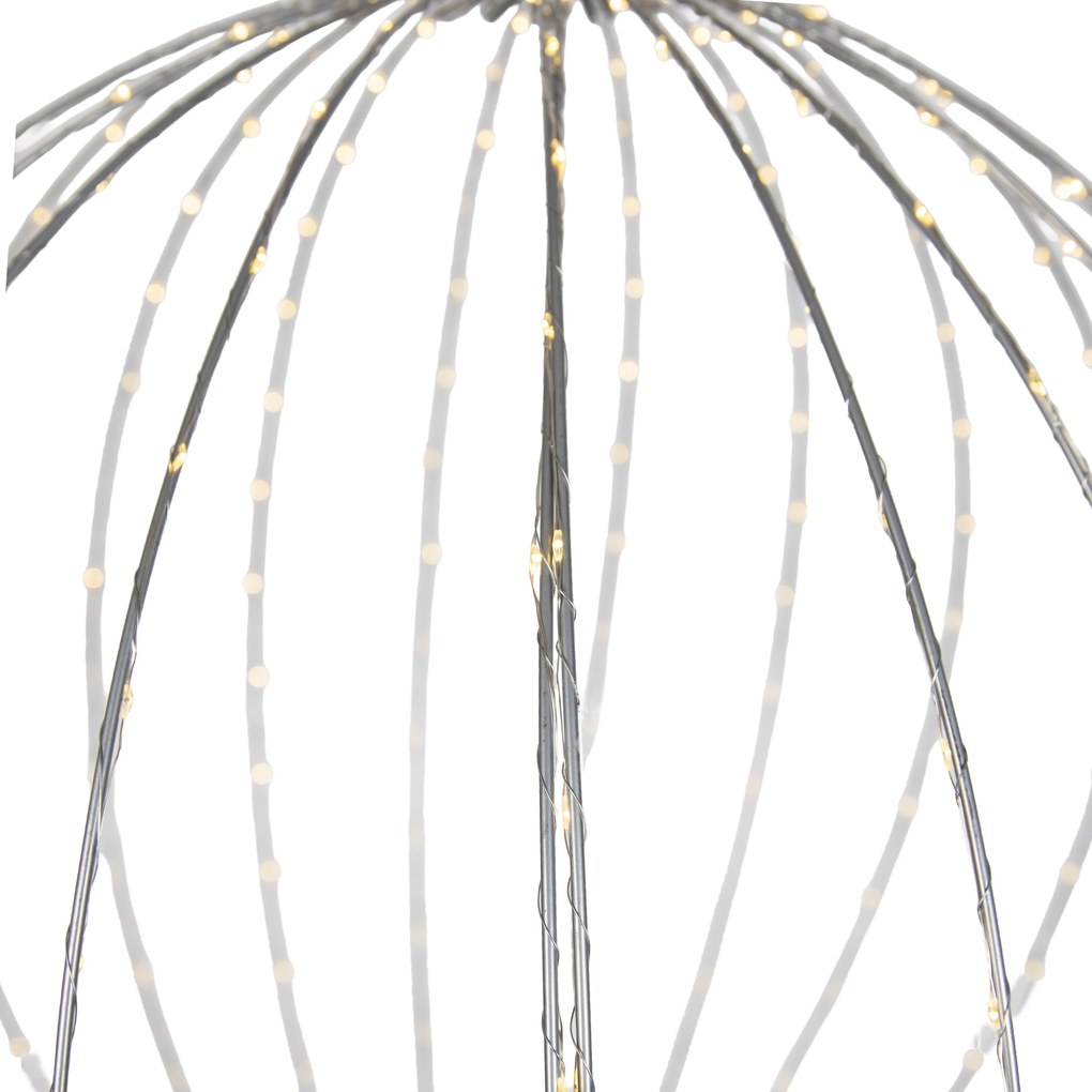 Lampada a sospensione natalizia a forma di palla bianca 60 cm con LED e timer IP44 - Nobi