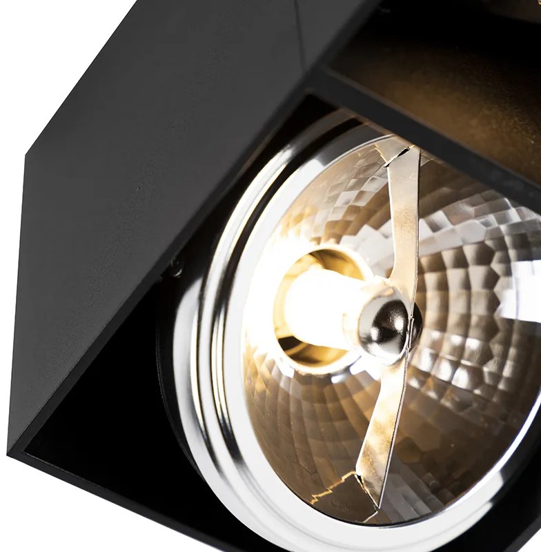 Faretto da incasso di design nero rettangolare 2 luci - Box