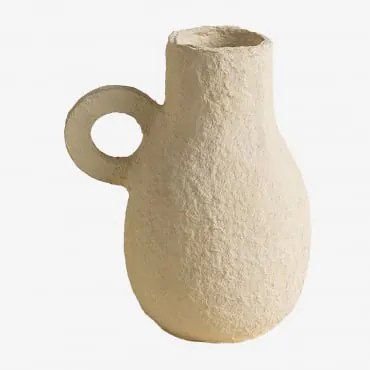 Vaso Decorativo Fatto A Mano In Cartapesta Delores Beige Crema - Sklum