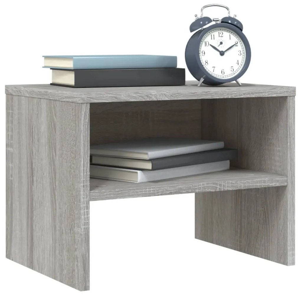 Comodini grigio sonoma 2 pz 40x30x30 cm in legno multistrato