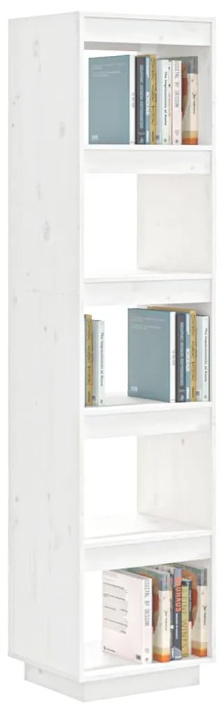 Libreria/Divisorio Bianco 40x35x167cm in Legno Massello di Pino