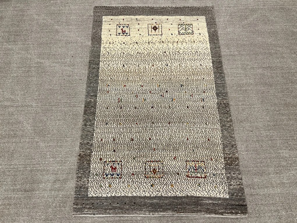 Gabbeh Tappeto 160x100 Grigio (Iran) Annodato A Mano