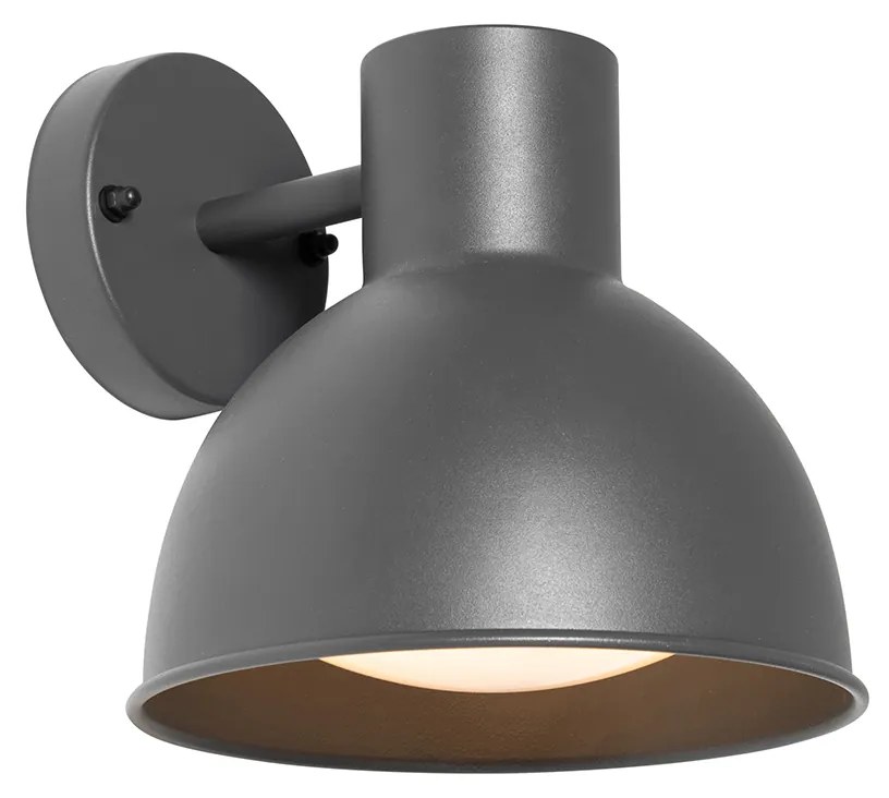 Lampada da parete per esterni industriale grigio scuro rotonda IP44 - Natas
