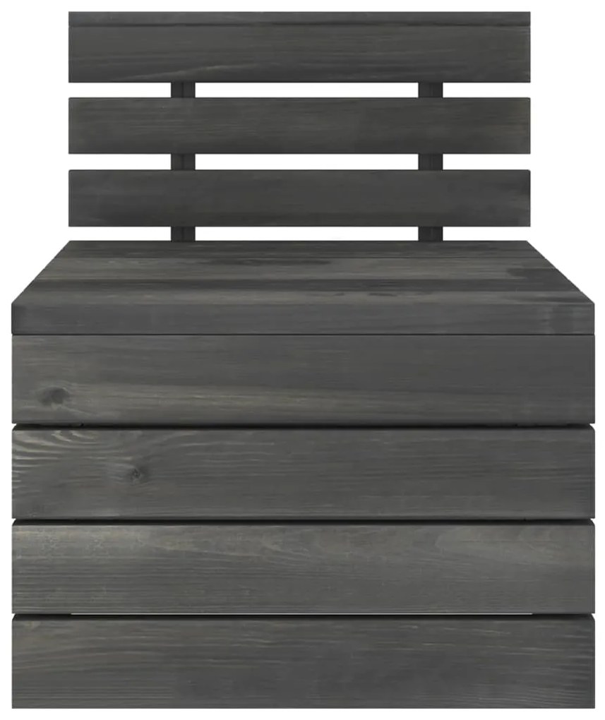 Set Divani da Giardino su Pallet 5 pz Legno Pino Grigio Scuro