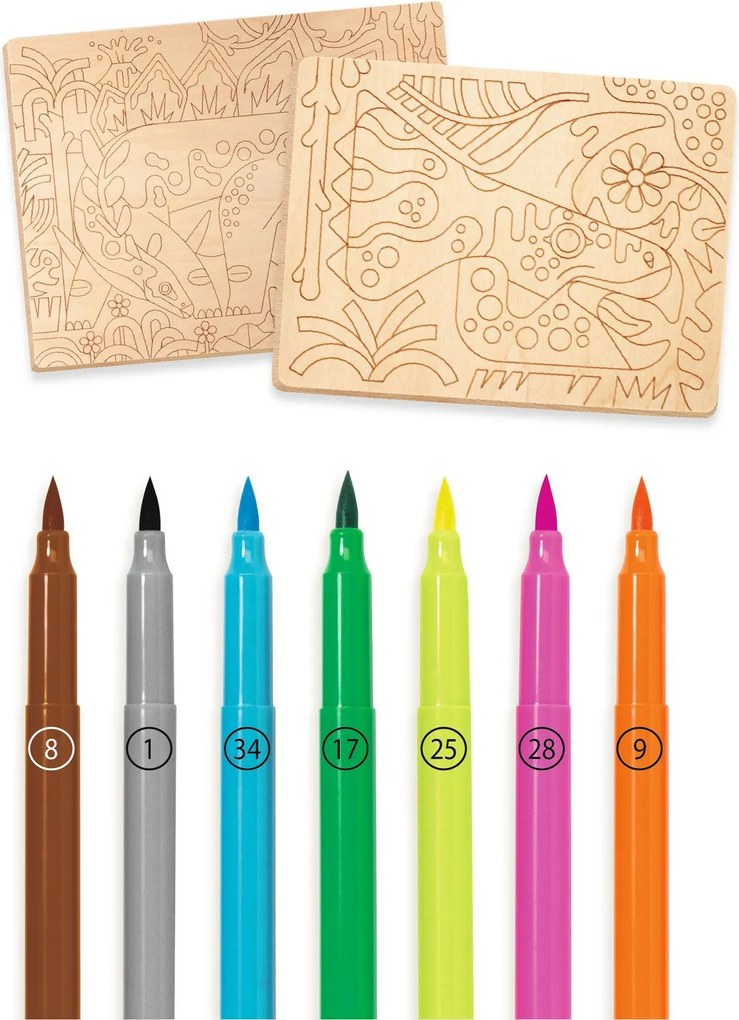 Gioco d'arte - disegno su legno - Dinosauri