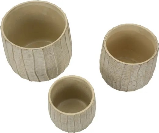 Cachepot Flake Set 3 Pz Cm 30,5X27-25X22,2-19,5X18