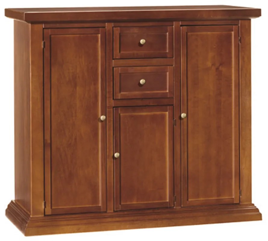 Credenza da 100 cm classica in legno noce lucido