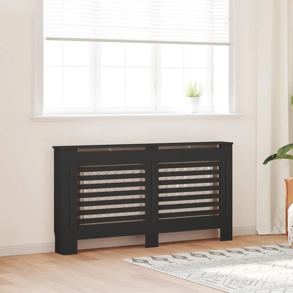 Copertura Per Radiatore Nera 152x19x81,5 Cm İn Mdf /