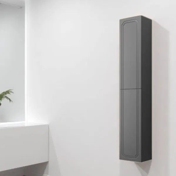 Colonna da bagno sospesa MAYA reversibile a 2 ante Grafite Opaco