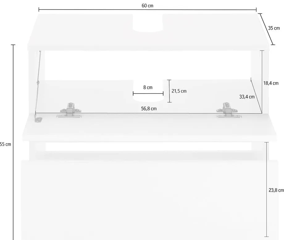 Mobile lavabo bianco , 60 x 55 cm Wisla - Støraa