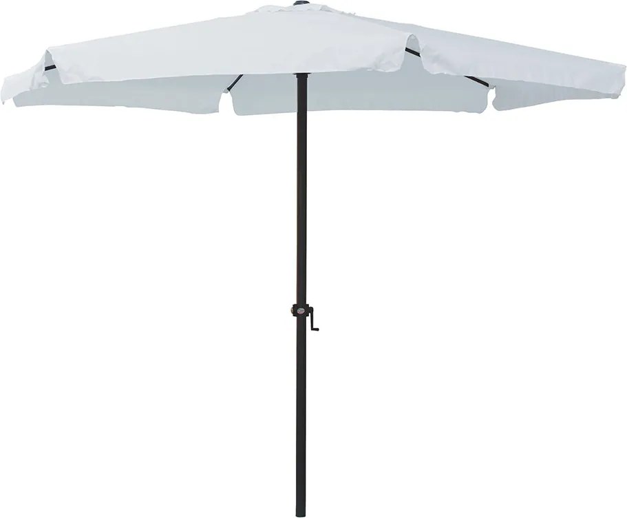 Ombrellone Rotondo da Giardino Ø 3 m Palo Ø48 mm Struttura in Acciaio Esterno Bianco...