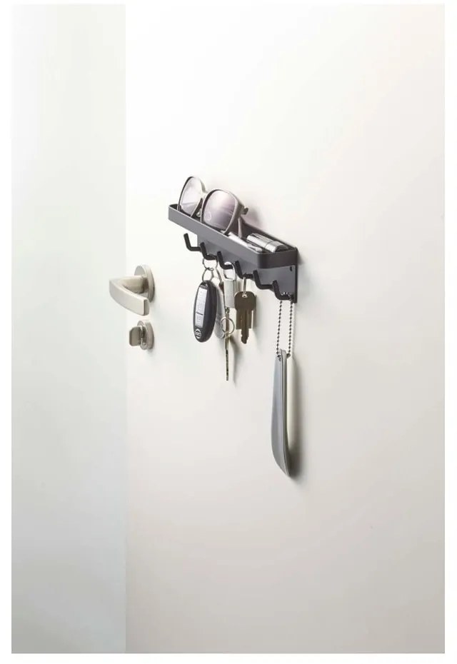 Portachiavi a parete nero con ripiano Smart - YAMAZAKI