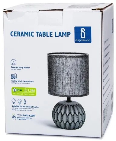 Aigostar - Lampada da tavolo 1xE14/40W/230V grigio