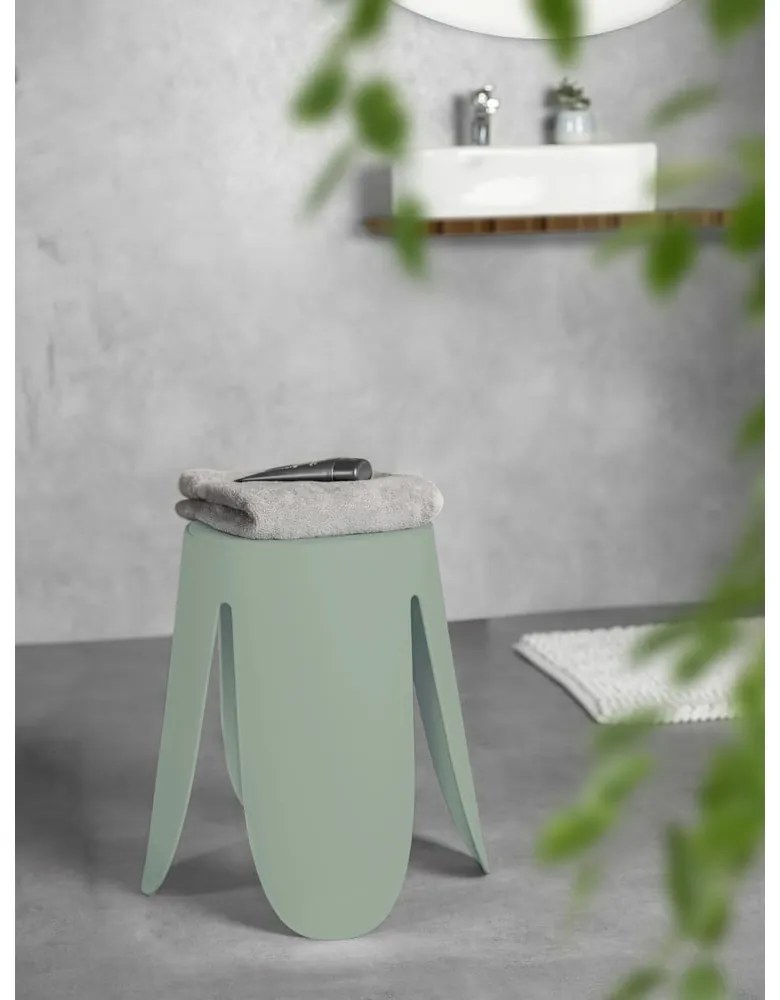 Sgabello color salvia in plastica impilabile Comiso – Wenko