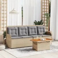 Set Divani da Giardino 3 pz con Cuscini in Polyrattan Beige 3262445