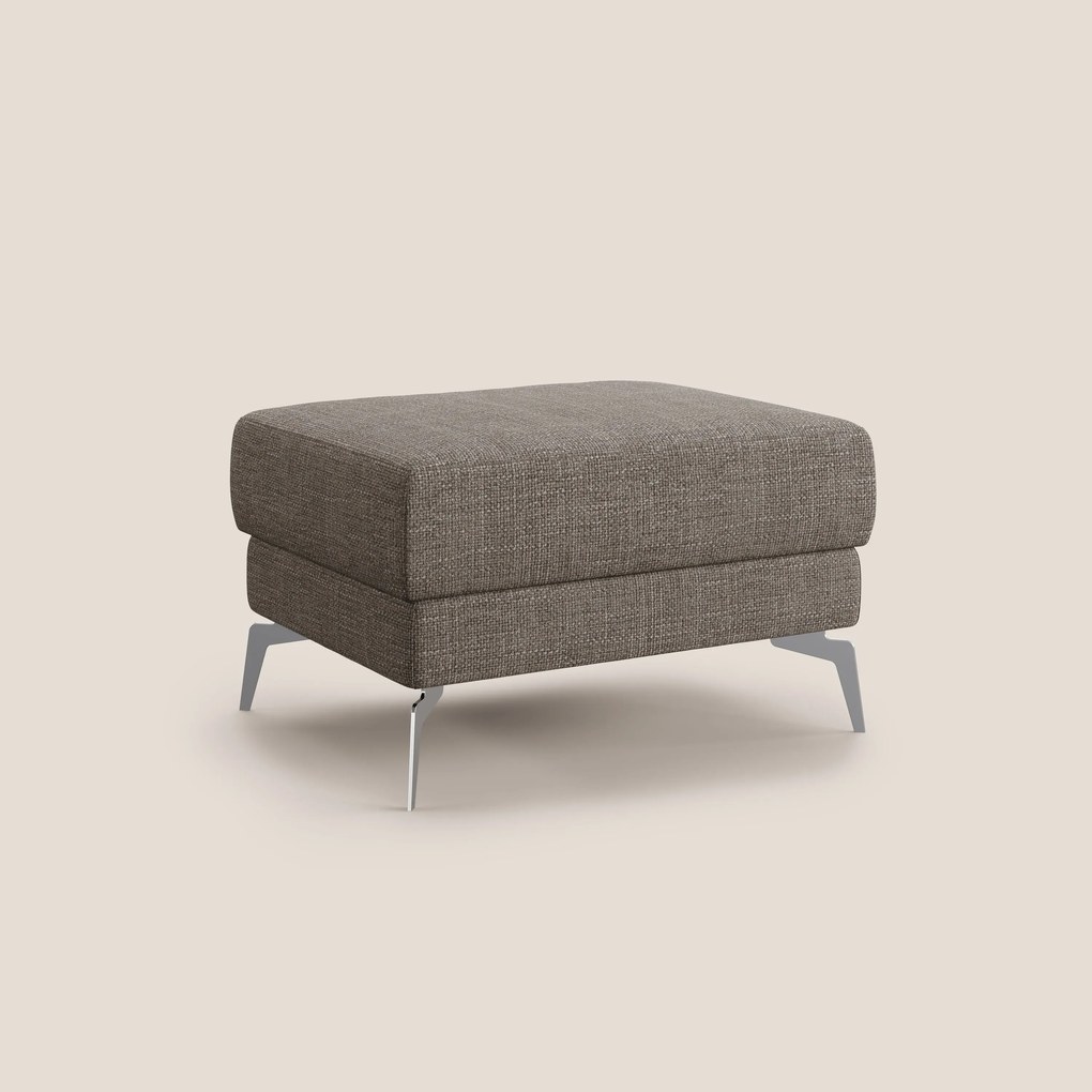Star Pouf con piedini alti in tessuto impermeabile morbido intreccio T06 marrone