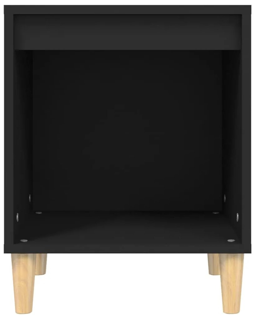 Comodino nero 40x35x50 cm in legno multistrato