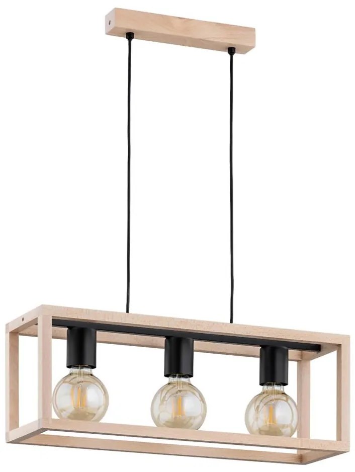 Lampadario a sospensione con filo PAKO 3xE27/15W/230V beige