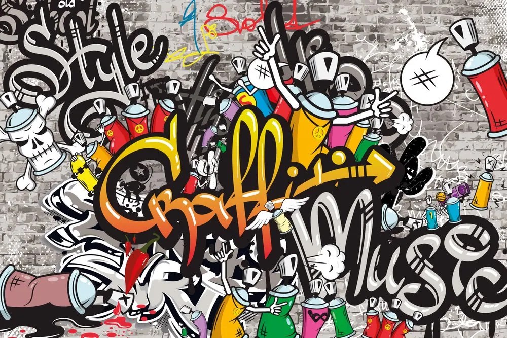 Carta da parati – Graffiti colorati