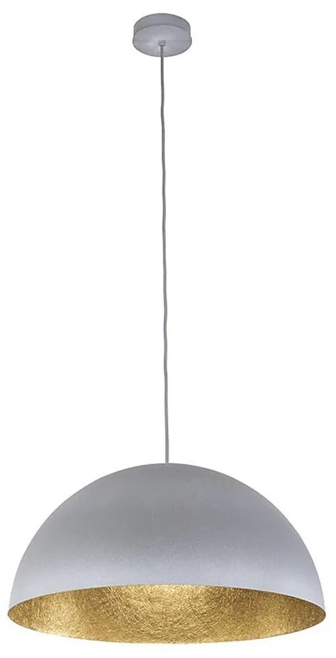 Lampadario a sospensione con filo SFERA 1xE27/60W/230V diametro 35 cm grigio/oro