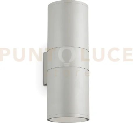 Gun applique esterno ip54 2 luci attacco e27 grigio