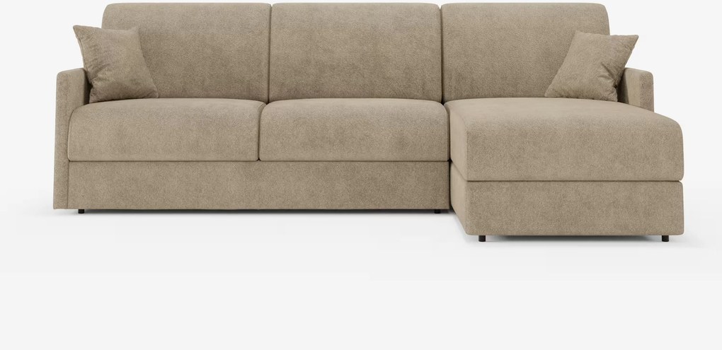 Tommy Divano Letto con penisola contenitore - design minimal e sfoderabile in tessuto smacchiabile simil cotone T33