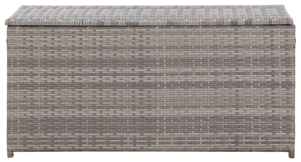 Baule da giardino in polyrattan 100x50x50 cm grigio