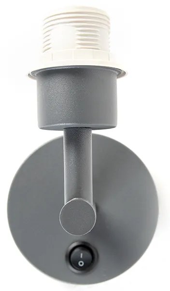 Applique moderna grigio scuro 1 luce con interruttore - Combi