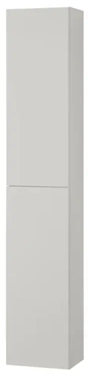Colonna bagno sospesa H160 cm in legno bianco lucido con ripiani Leda