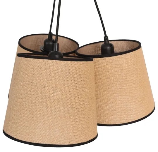 Duolla - Lampadario a sospensione con filo ROSSA 3xE27/15W/230V diametro 45 cm marrone/nero