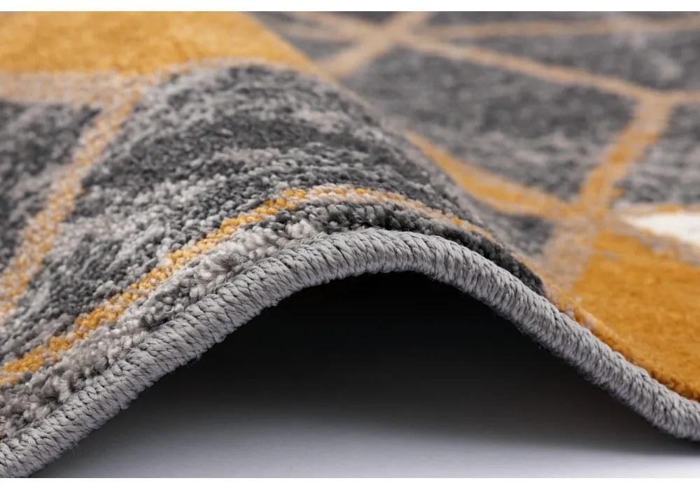 Tappeto giallo ocra e grigio 160x230 cm Soft - FD