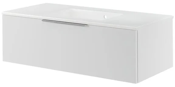Mobile da bagno sospeso sotto lavabo L 105 x H 50 x P 46 cm bianco, 2 ante Neo, Maniglie acquistabili separatamente