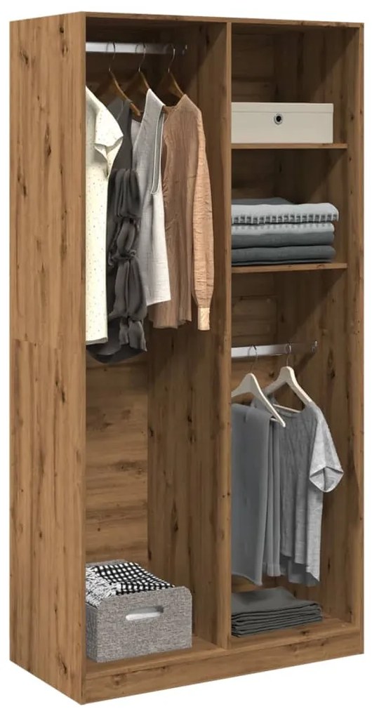 Armadio Rovere Artigianale 100x50x200 Cm İn Legno Multistrato /
