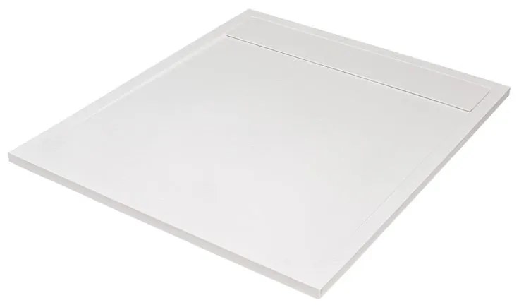 Piatto doccia SENSEA in resina Neo bianco L 90 x L 90 x H 3 cm opaco effetto pietra