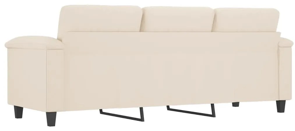 Divano a 3 posti beige 180 cm in tessuto microfibra