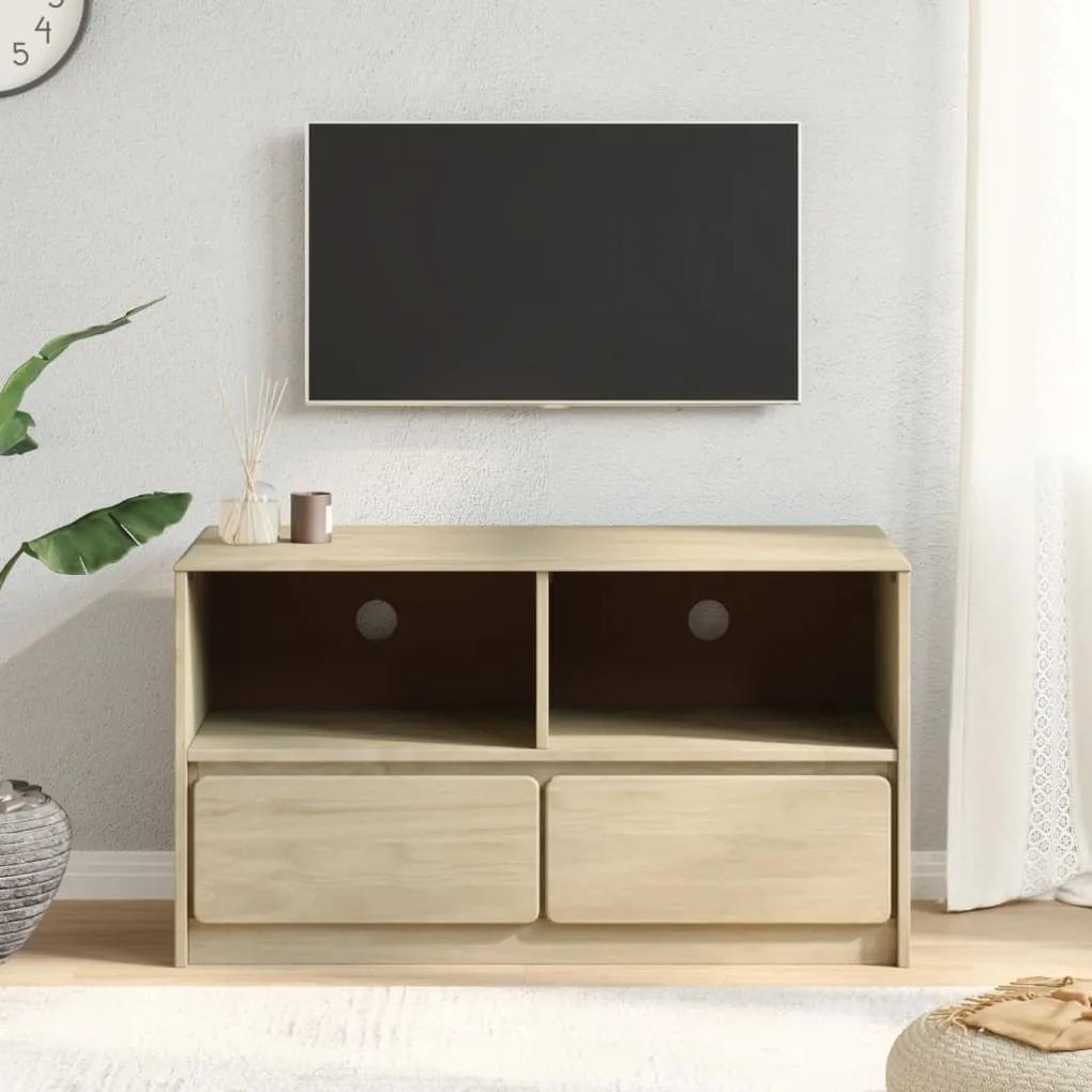 Mobile tv sauda rovere 99x43x55 cm in legno massello di pino