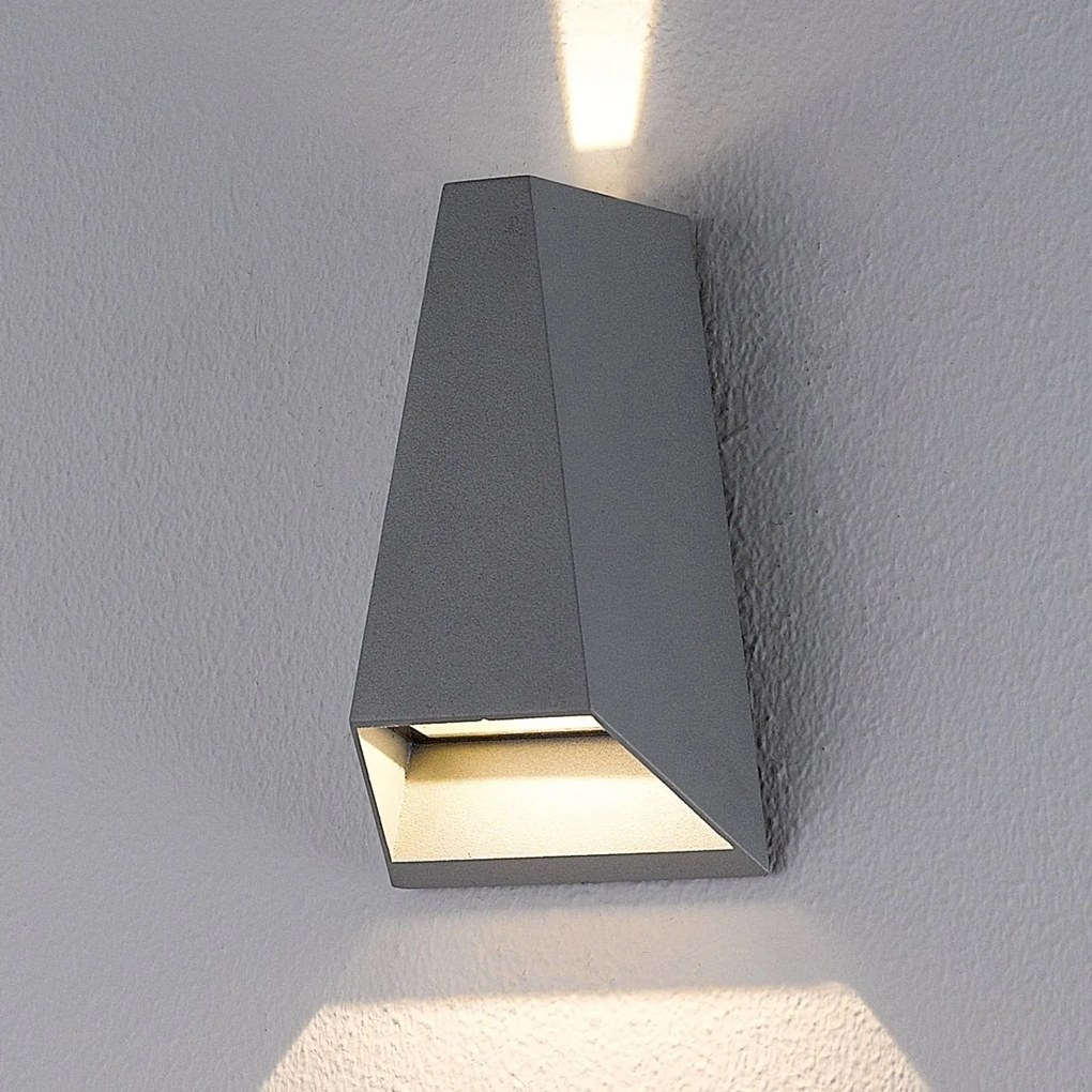 Applique da esterni a LED JENDRIK Lucande, Nero, Alluminio, Moderno, Applique LED da esterni