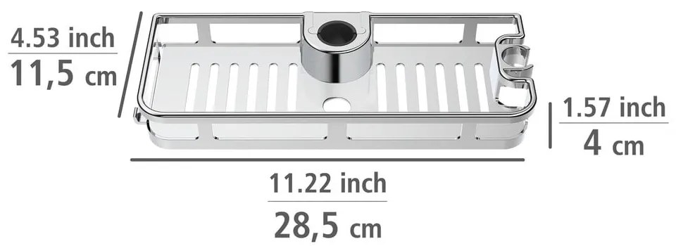 Mensola autoportante in plastica per bagno in argento lucido Libertà - Wenko