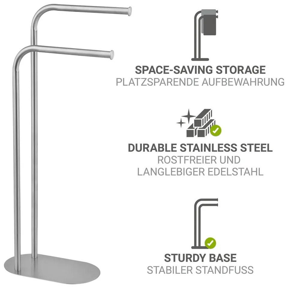 Stand portasciugamani color argento opaco in acciaio inox Levante – Wenko