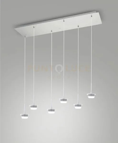 3804-46-102 montatura bianca completa rettangolare 6 luci cct 2700k...