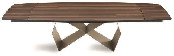 Tavolo allungabile 300 cm con base metallo Beige e piano Eucalipto WALL
