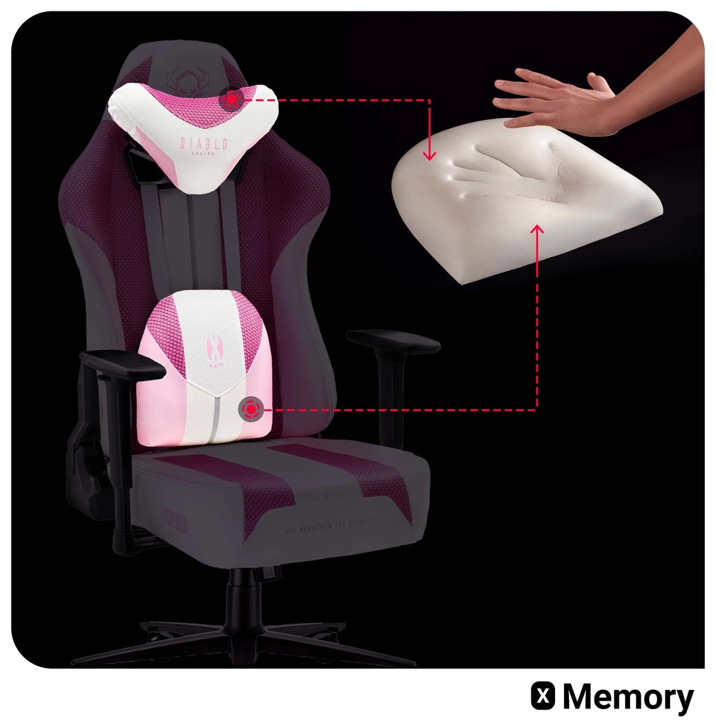 Sedia Da Gaming Diablo X-Player 2.0 In Materiale Kids Size: Marshmallow Pink