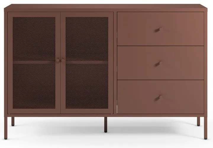 Cassettiera burgundy in metallo 140x90x40 cm Fayna – Marckeric